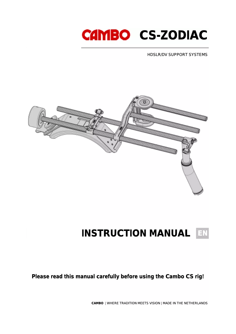Page n°1 - Manuel utilisateur Cambo CS-ZODIAC