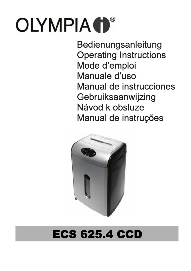 Page n°1 - Manuel utilisateur Olympia ECS 625.4 CCD