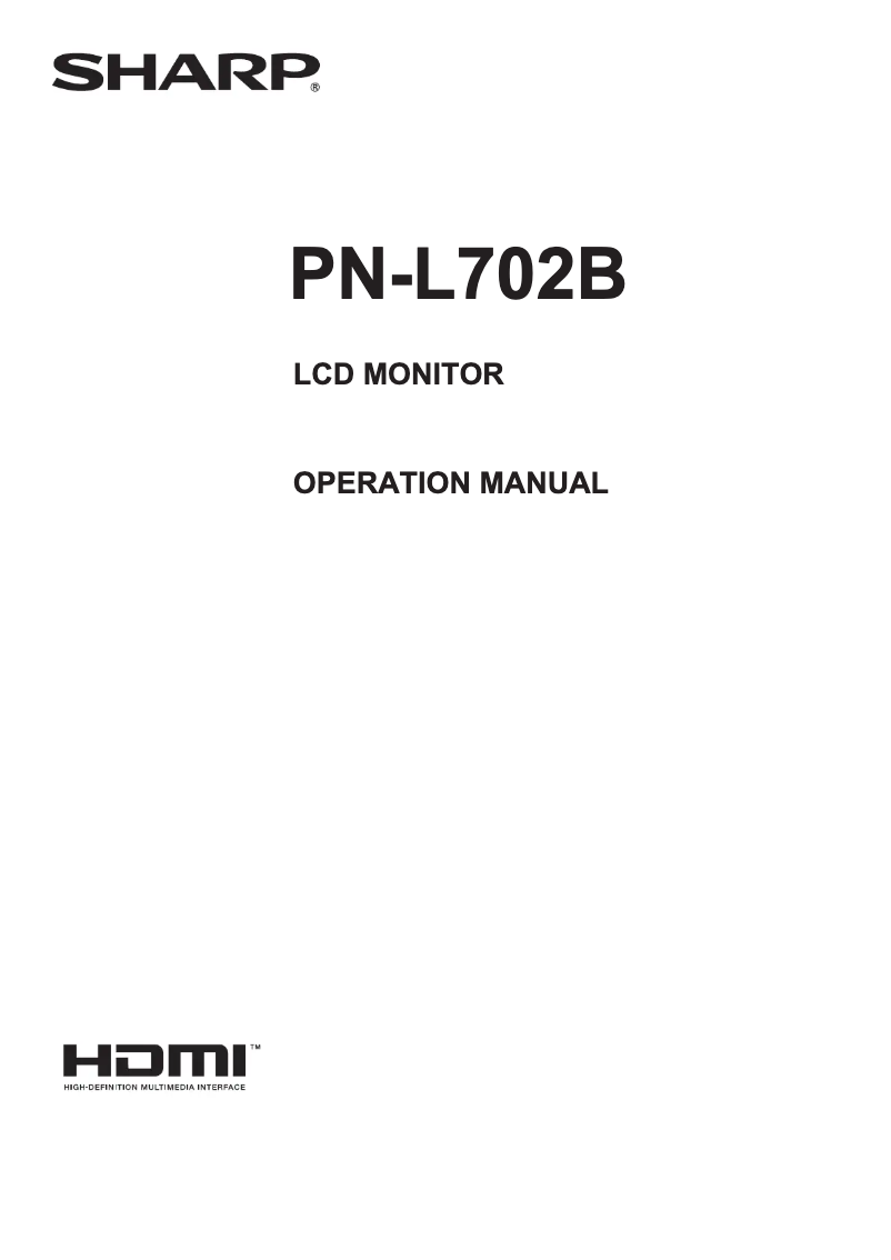 Image de la première page du manuel de l'appareil PN-L702B