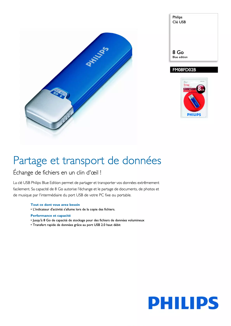 Page n°1 - Fiche technique Philips FM08FD02B