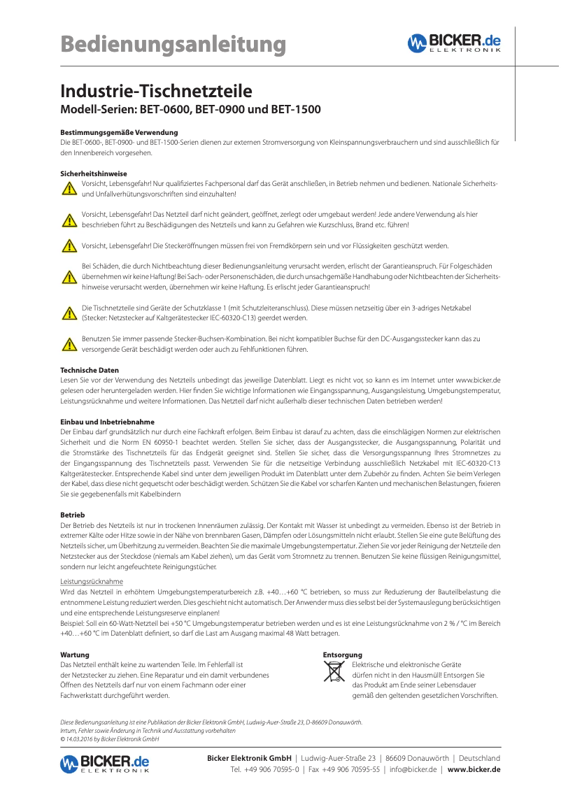 Image de la première page du manuel de l'appareil BET-0612