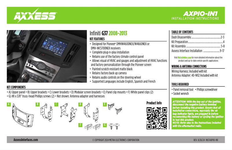 Page 1 de la notice Manuel utilisateur AXESS AXPIO-IN1