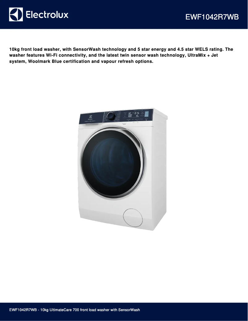 Image de la première page du manuel de l'appareil EWF1042R7WB