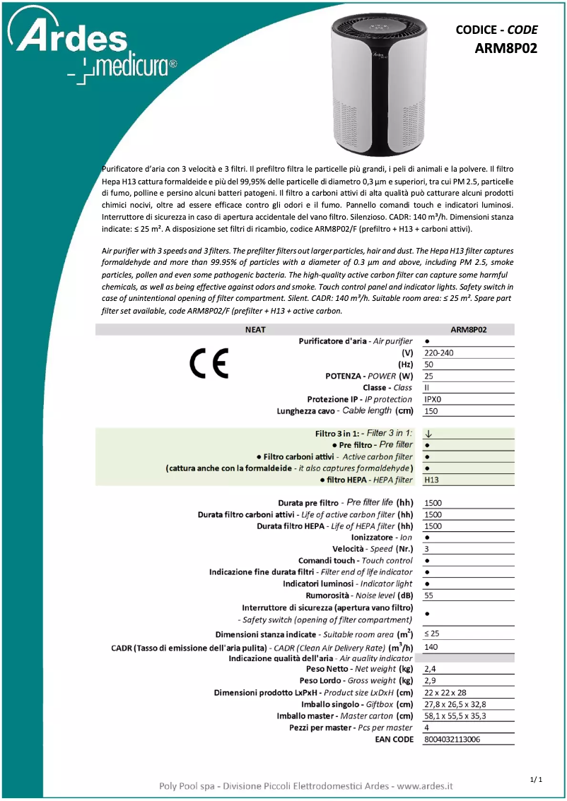 Image de la première page du manuel de l'appareil ARM8P02