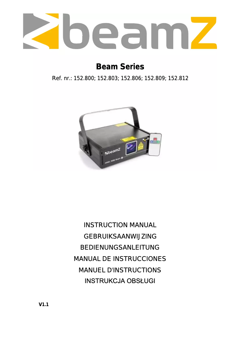 Page n°1 - Manuel utilisateur BeamZ Mimas