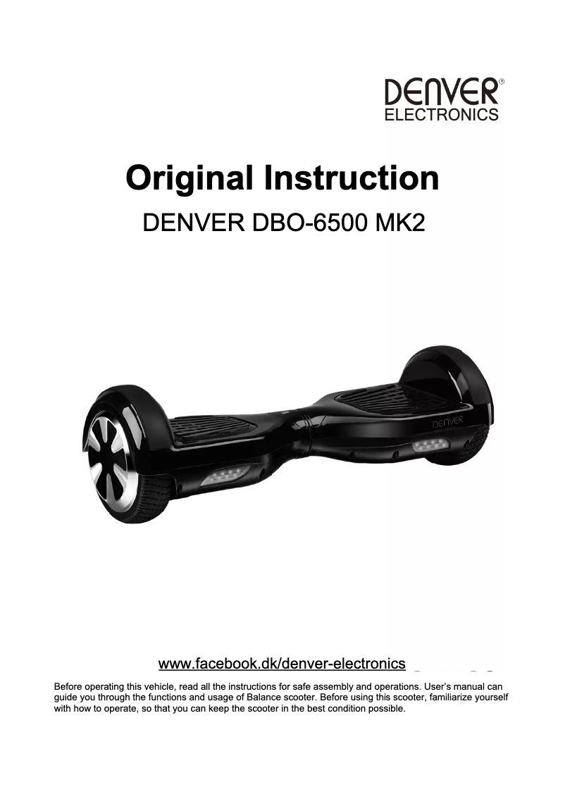 Image de la première page du manuel de l'appareil DBO-6500 MK2