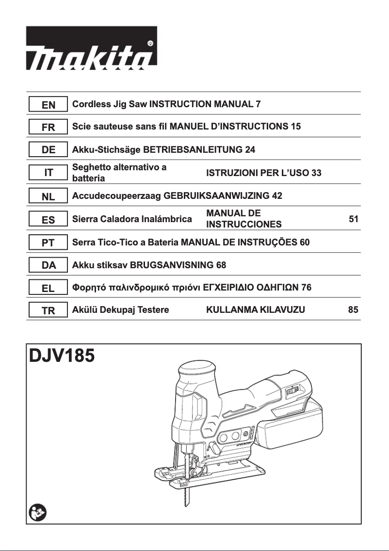 Página 1 del manual Manual de usuario Makita DJV185