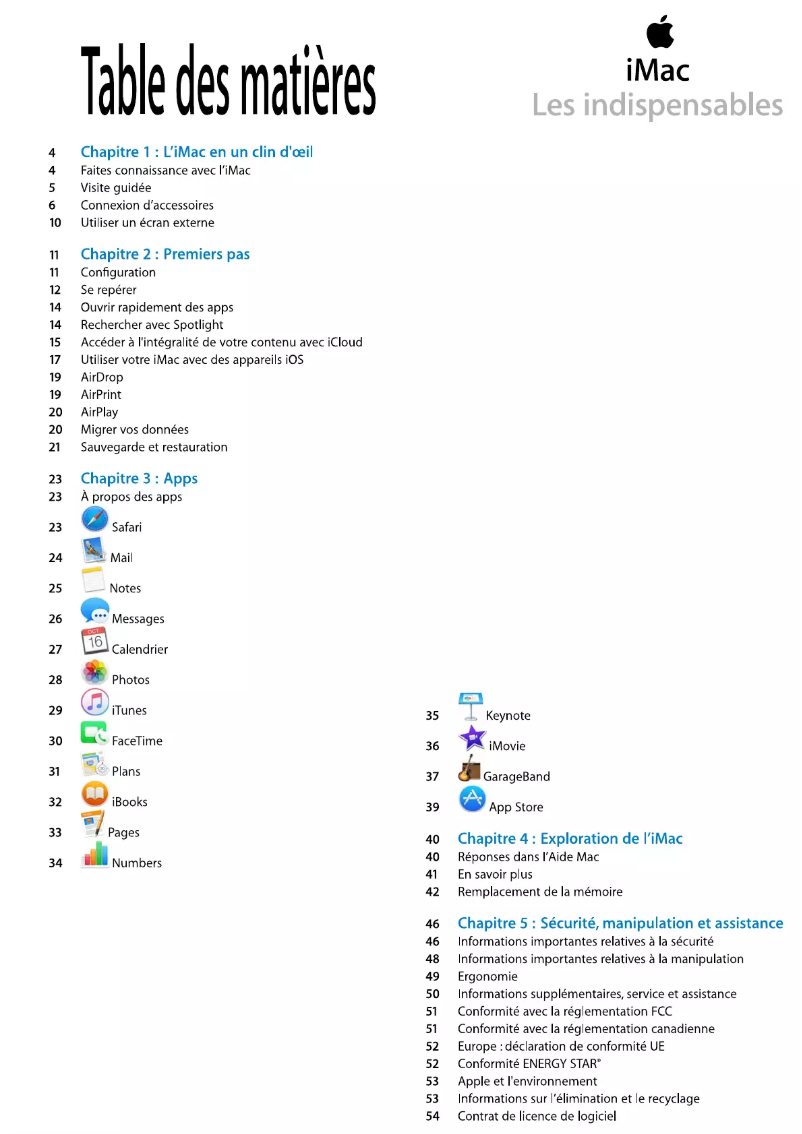 Page 1 de la notice Manuel utilisateur Apple iMac 27"