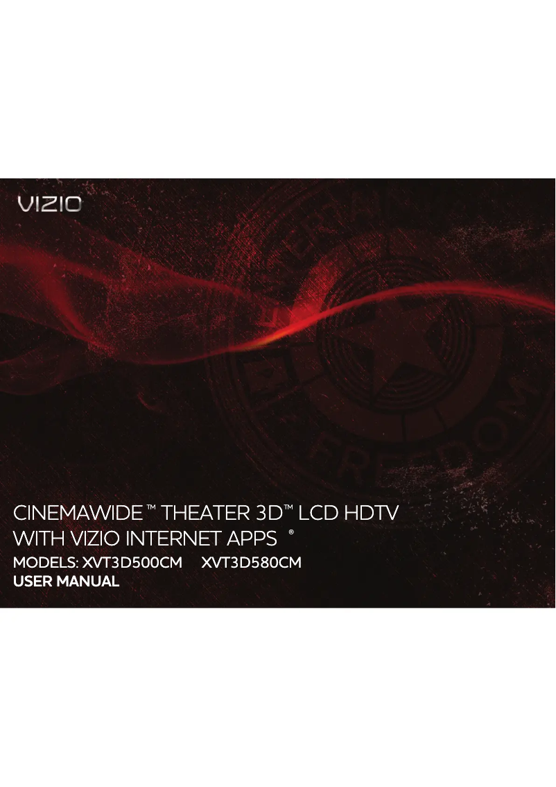 Page 1 de la notice Manuel utilisateur VIZIO XVT580CM