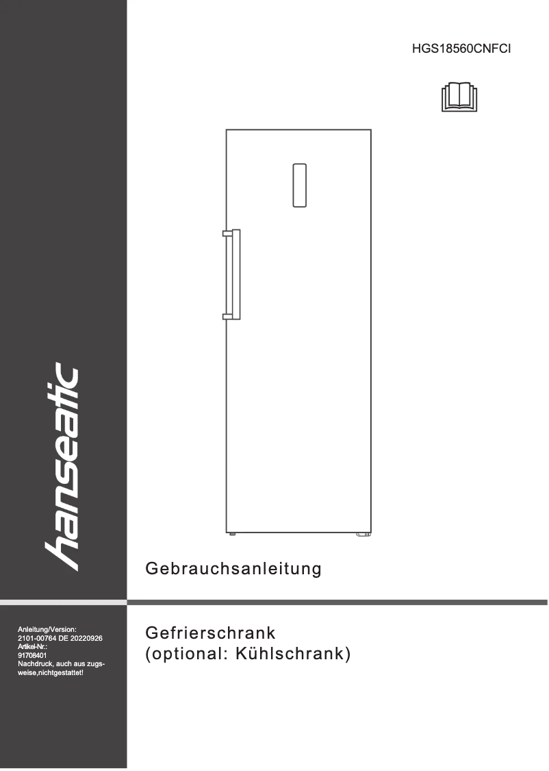 Página 1 del manual Manual de usuario Hanseatic HGS18560CNFCI