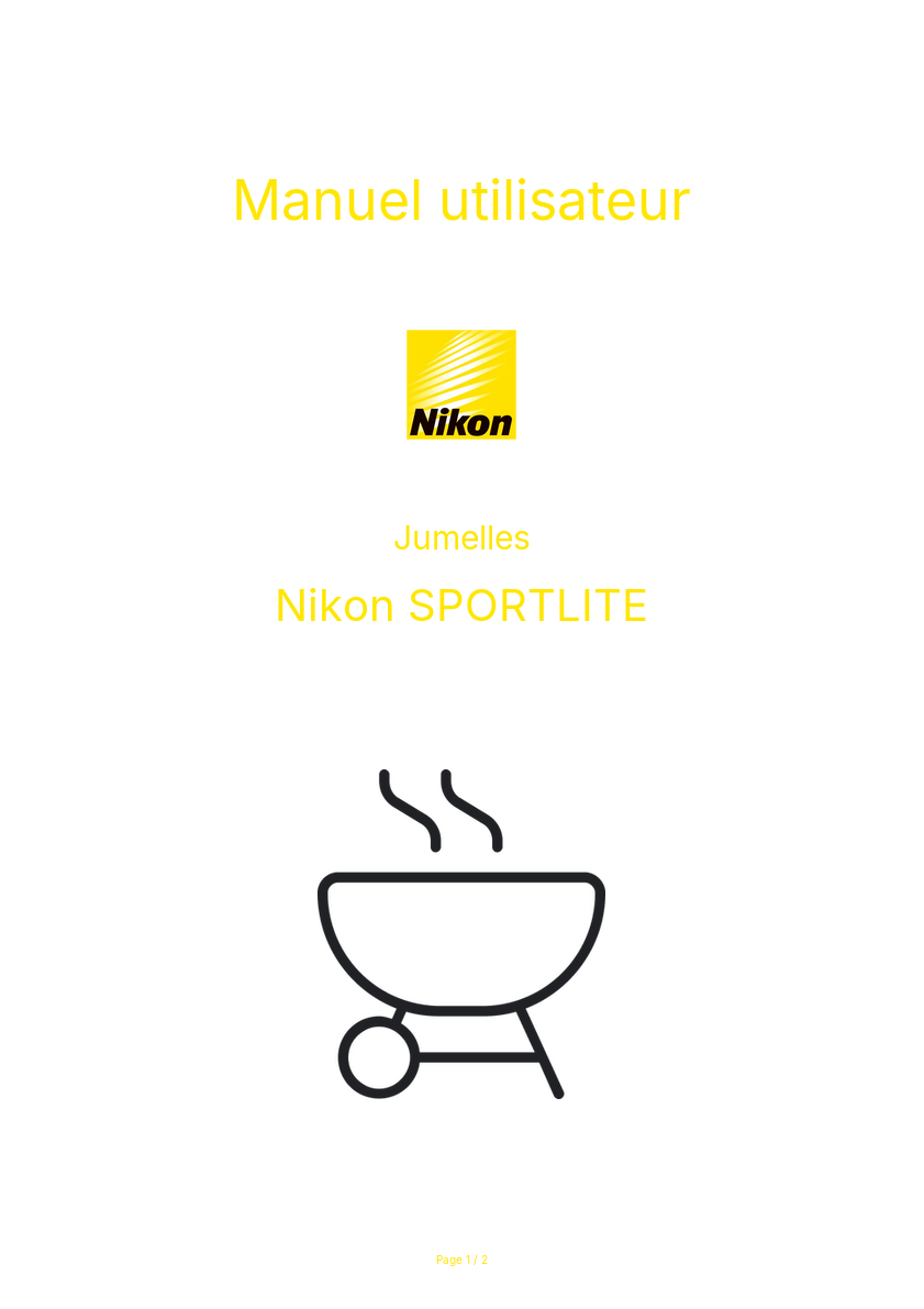 Page n°1 - Manuel utilisateur Nikon SPORTLITE