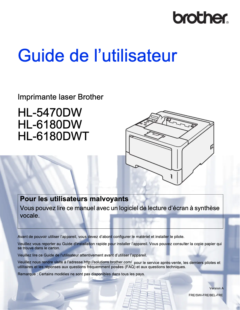 Page n°1 - Manuel utilisateur Brother HL-6180DWT