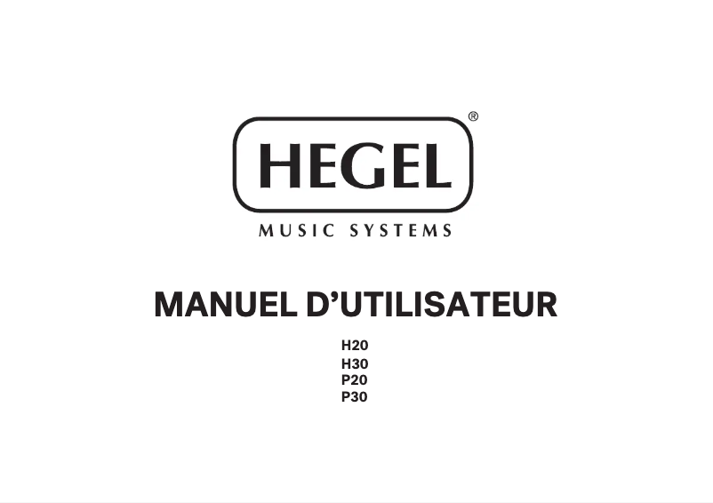 Page 1 de la notice Manuel utilisateur Hegel H30