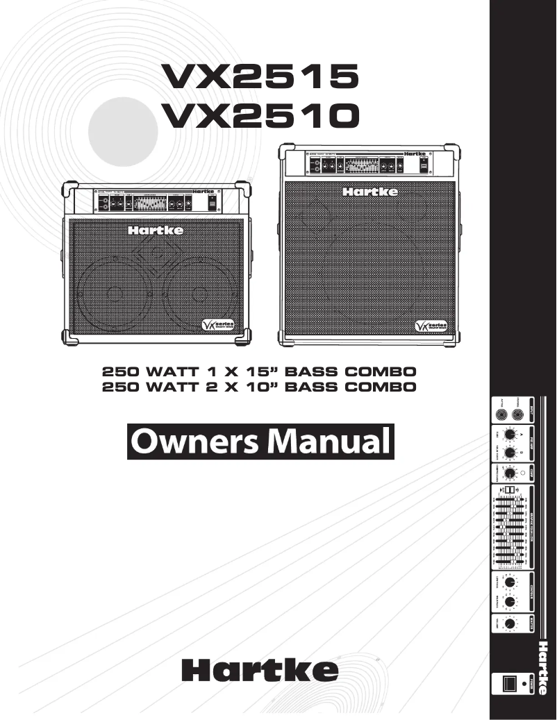 Page 1 de la notice Manuel utilisateur Hartke VX2515