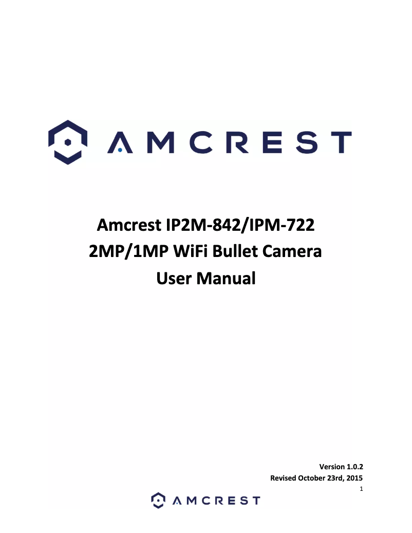 Page 1 de la notice Manuel utilisateur Amcrest IPM-722S