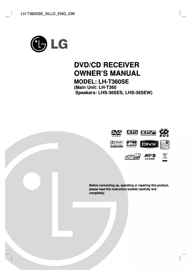 Página 1 del manual Manual de usuario LG LH-T3600SE