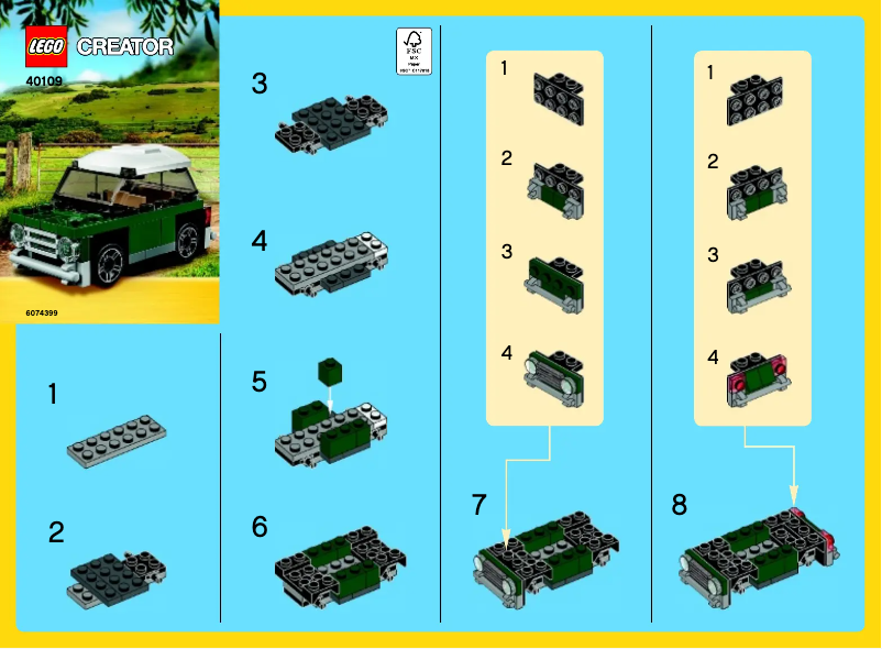 Page 1 de la notice Manuel utilisateur Lego Creator 40109
