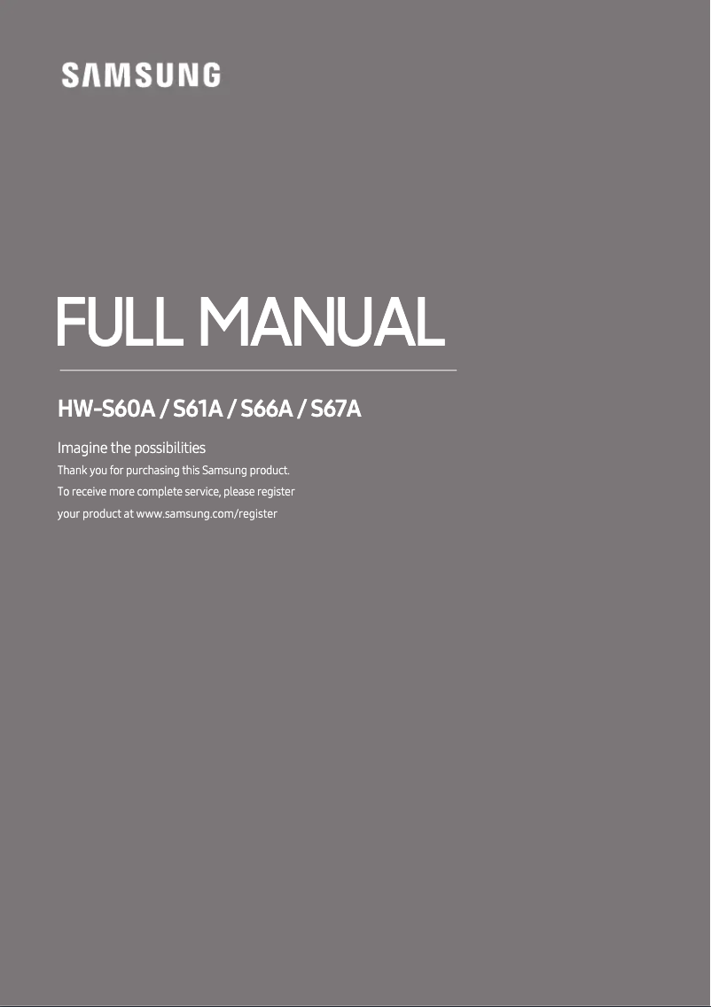 Image de la première page du manuel de l'appareil HW-S67A