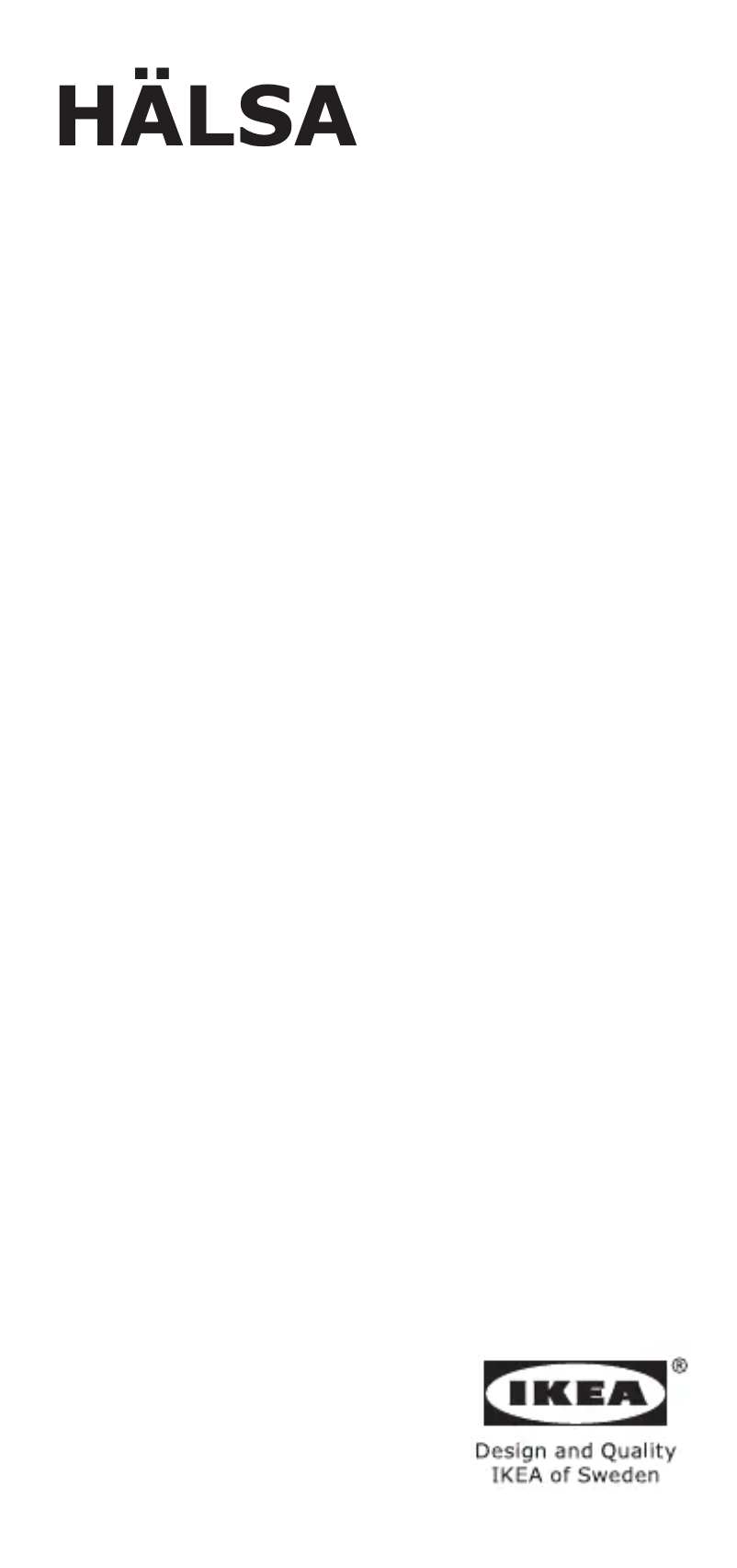 Image de la première page du manuel de l'appareil HÄLSA 404.506.37