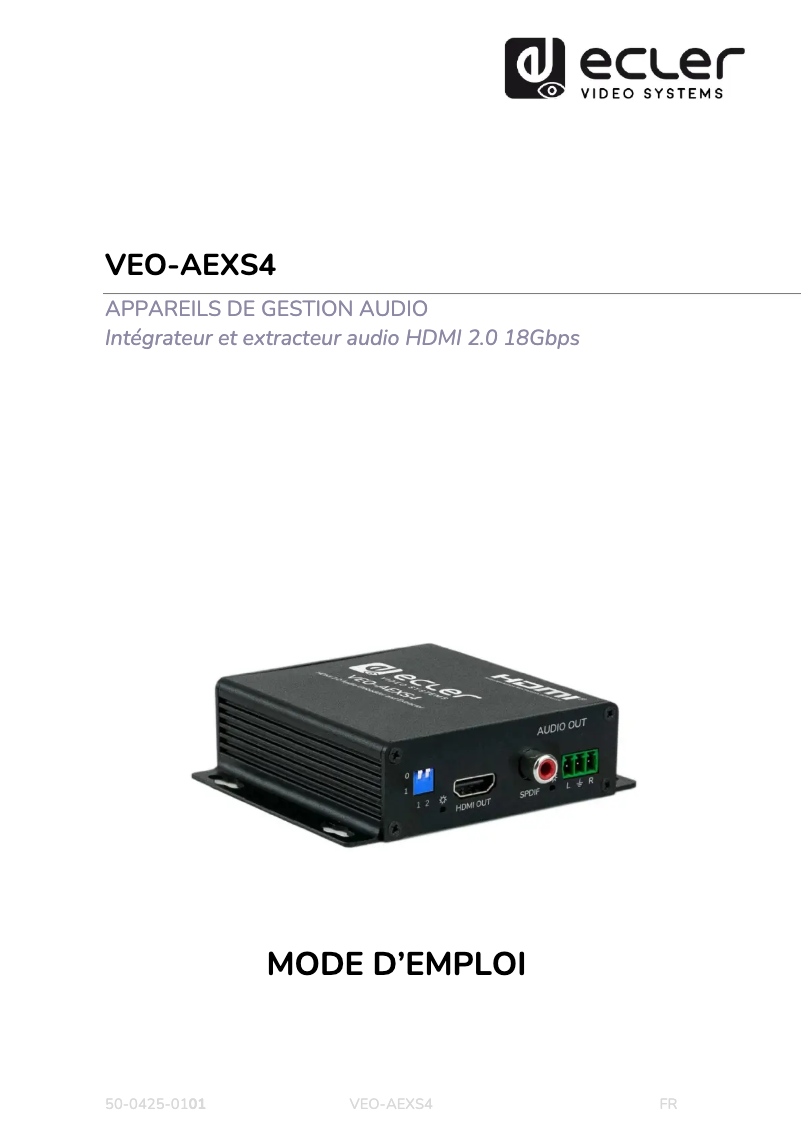 Page 1 de la notice Manuel utilisateur Ecler VEO-AEXS4