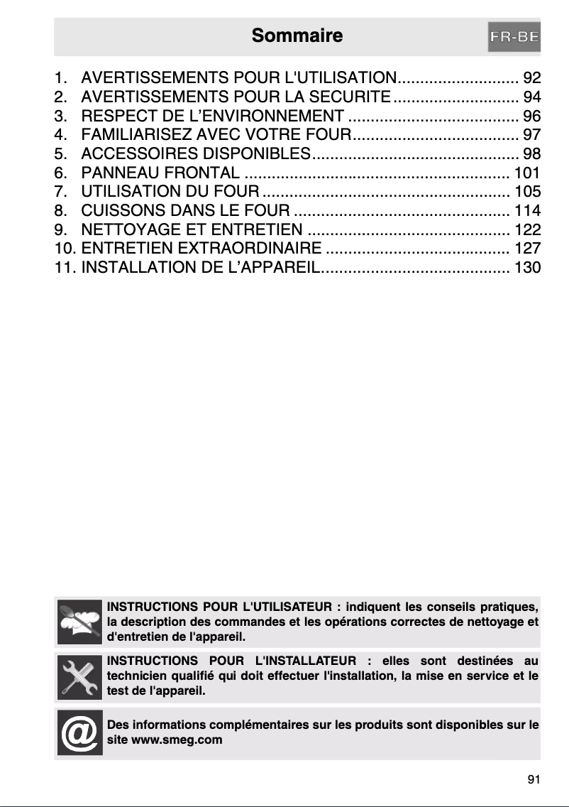 Page n°1 - Manuel utilisateur Smeg SCP495X-8