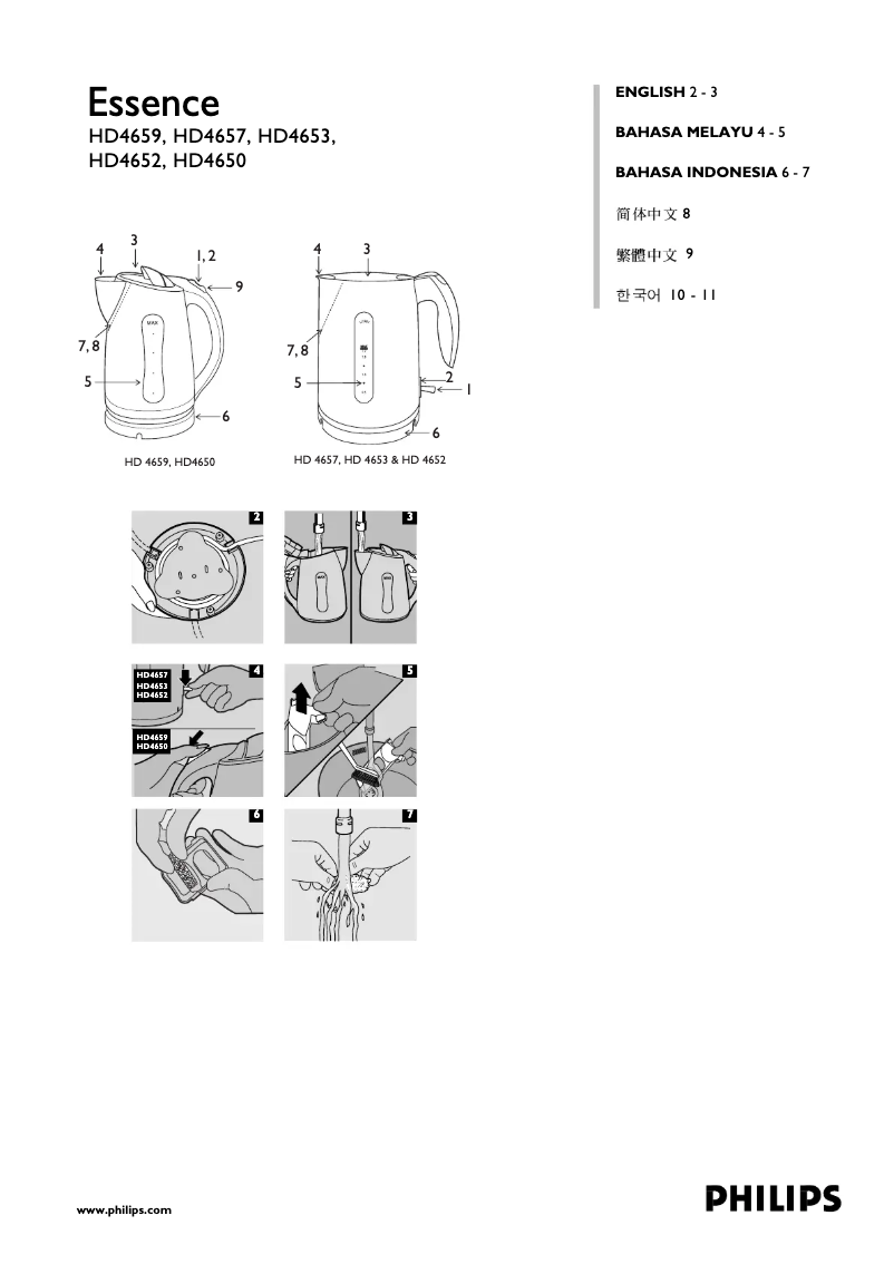 Page 1 de la notice Manuel utilisateur Philips Essence HD4653