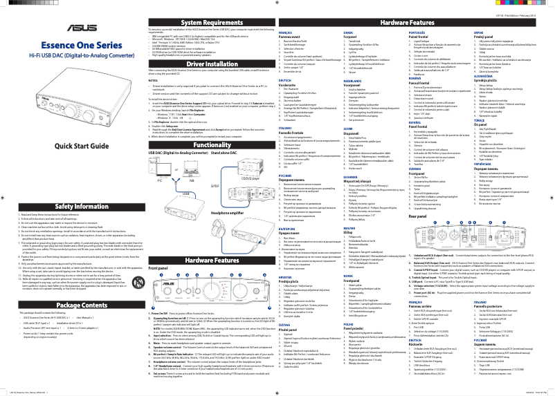 Page 1 de la notice Manuel utilisateur Asus Essence One