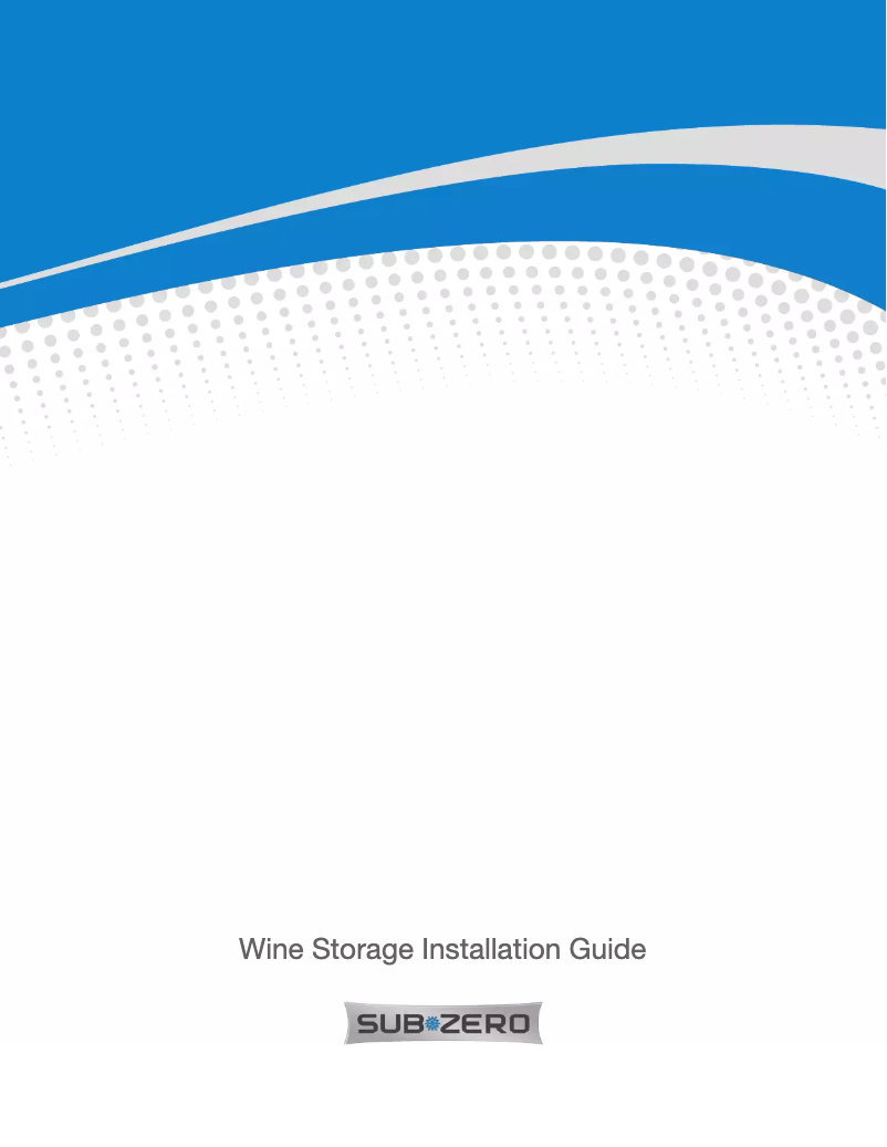Page 1 de la notice Guide d'installation Sub-Zero IW-30