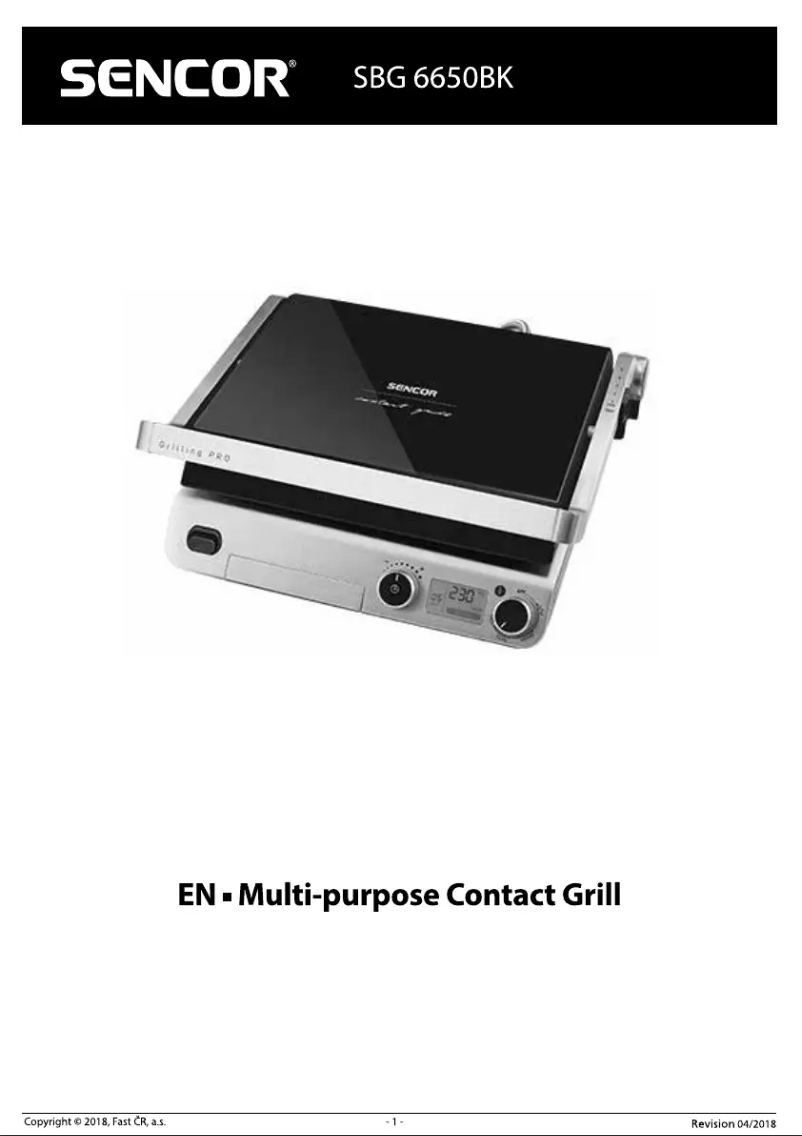 Page 1 de la notice Manuel utilisateur Sencor SBG 6650BK