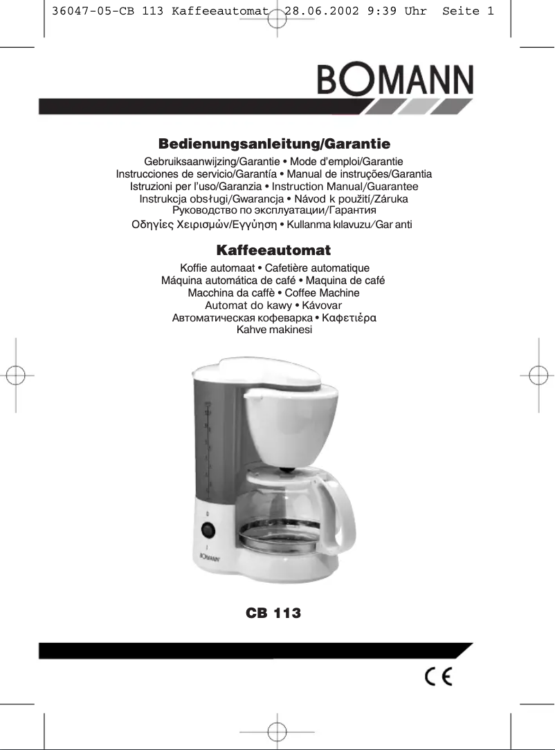 Page 1 de la notice Manuel utilisateur Bomann CB 113