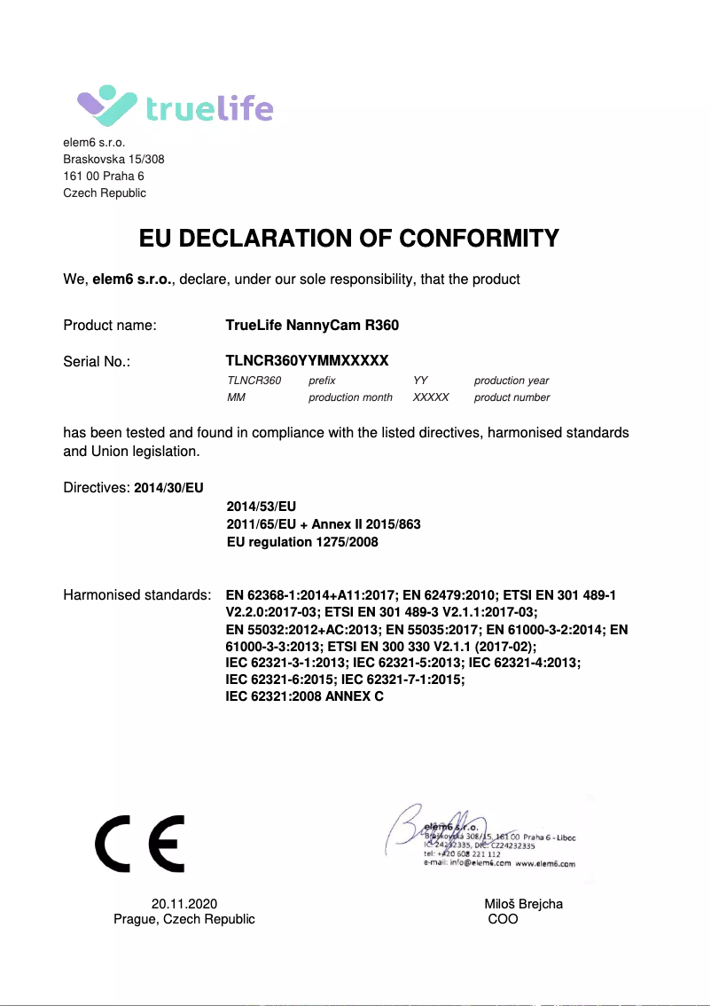 Page n°1 - Manuel utilisateur TrueLife NannyCam R360