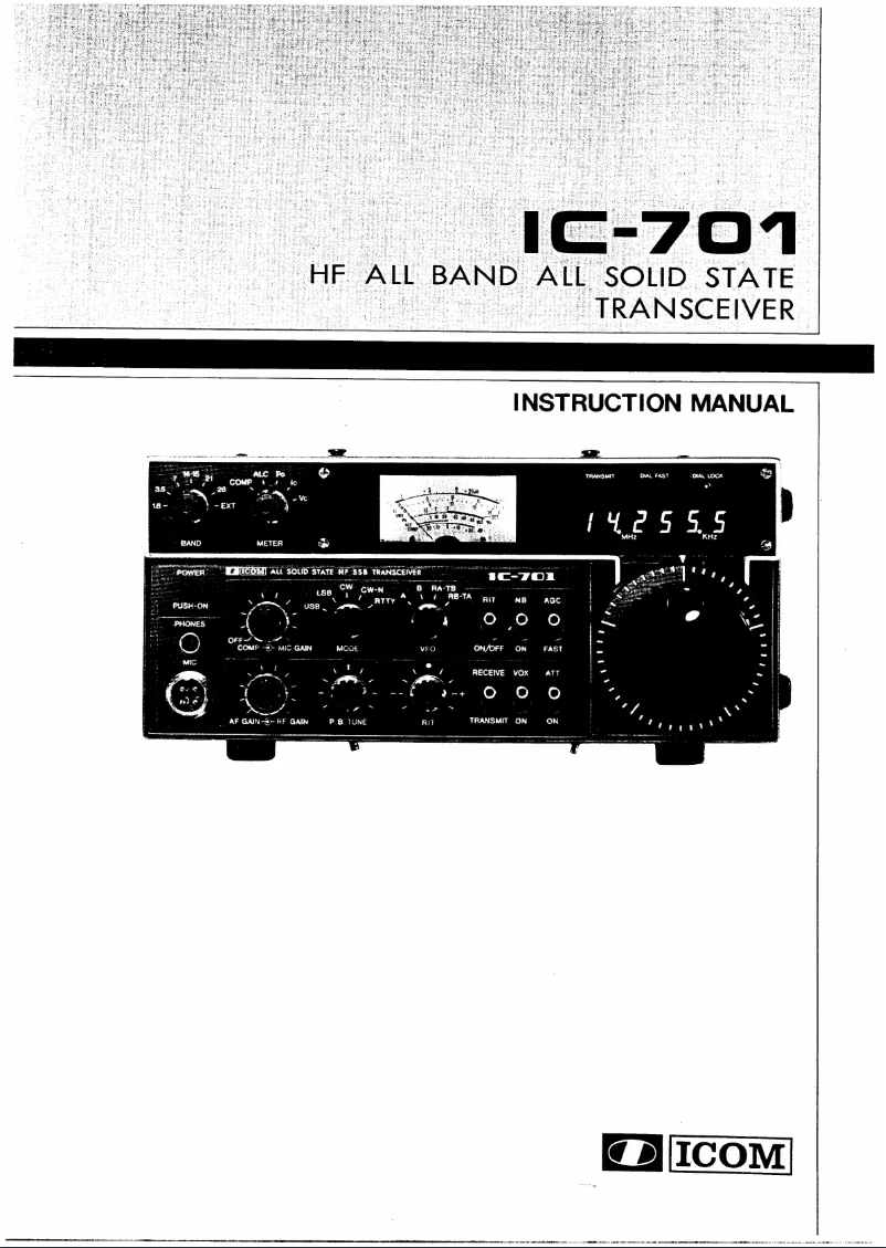 Page n°1 - Manuel utilisateur ICOM IC-701