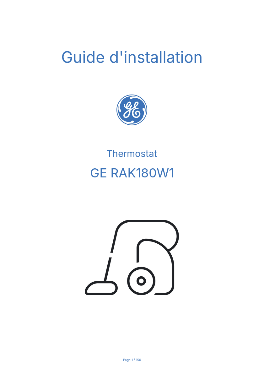 Image de la première page du manuel de l'appareil RAK180W1