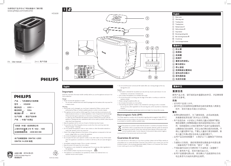 Page n°1 - Manuel utilisateur Philips HD2658