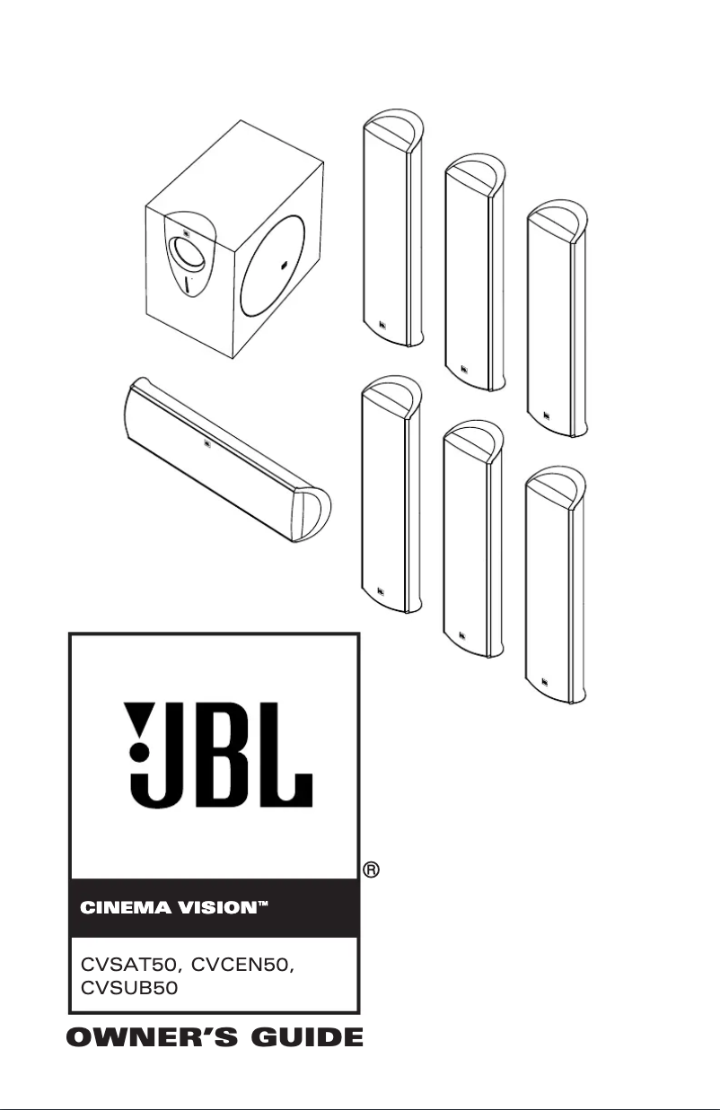 Page 1 de la notice Manuel utilisateur JBL Cinema Vision CVSUB50