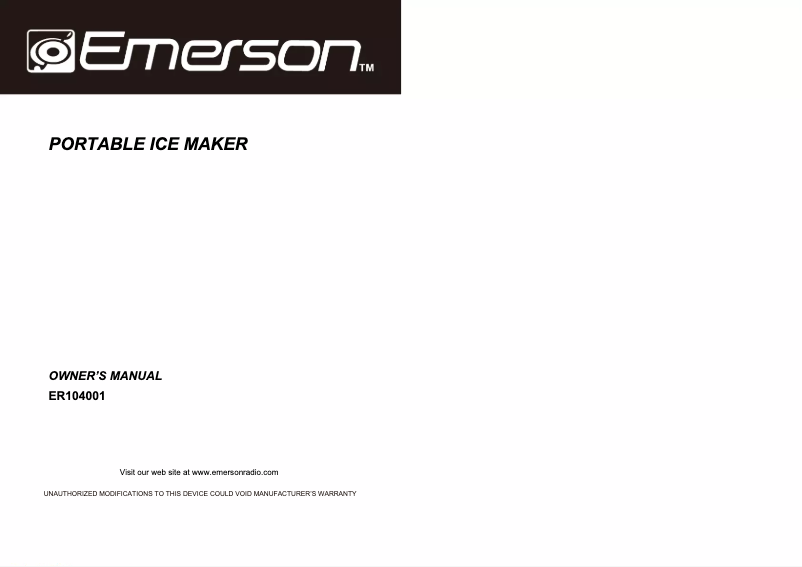 Page n°1 - Manuel utilisateur Emerson ER104001