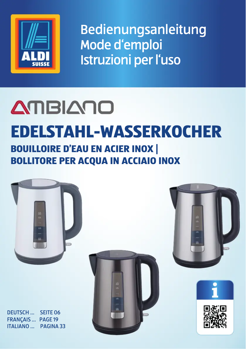 Page 1 de la notice Manuel utilisateur Ambiano GT-WKeds-06