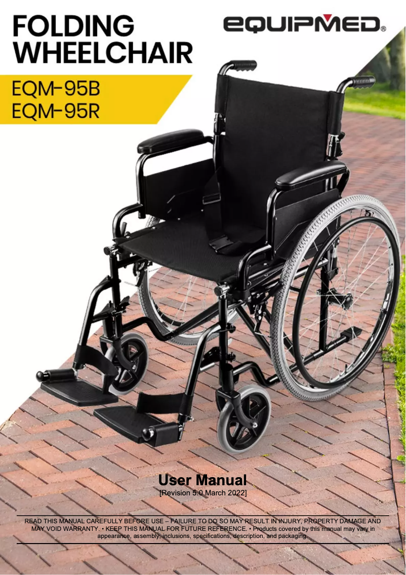 Page n°1 - Manuel utilisateur eQuipMed EQM-95R