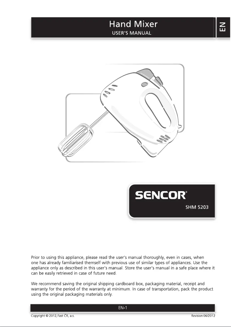 Page 1 de la notice Manuel utilisateur Sencor SHM 5203