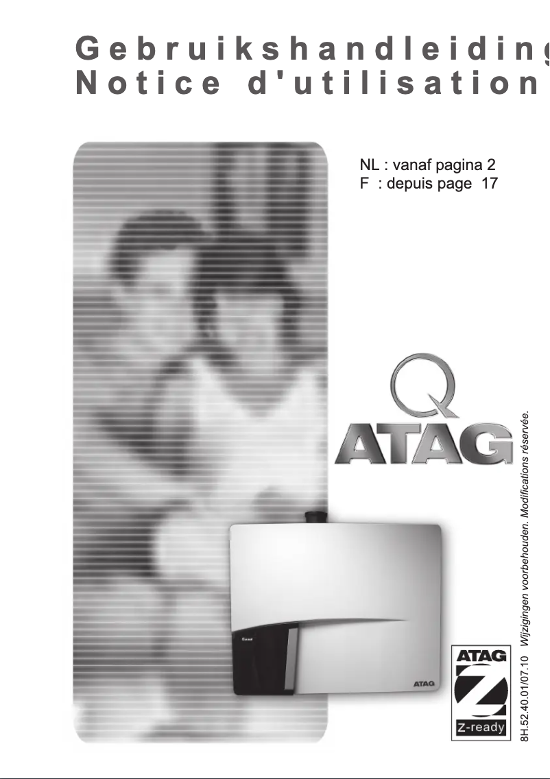 Página 1 del manual Manual de usuario Atag Blauwe Engel Q