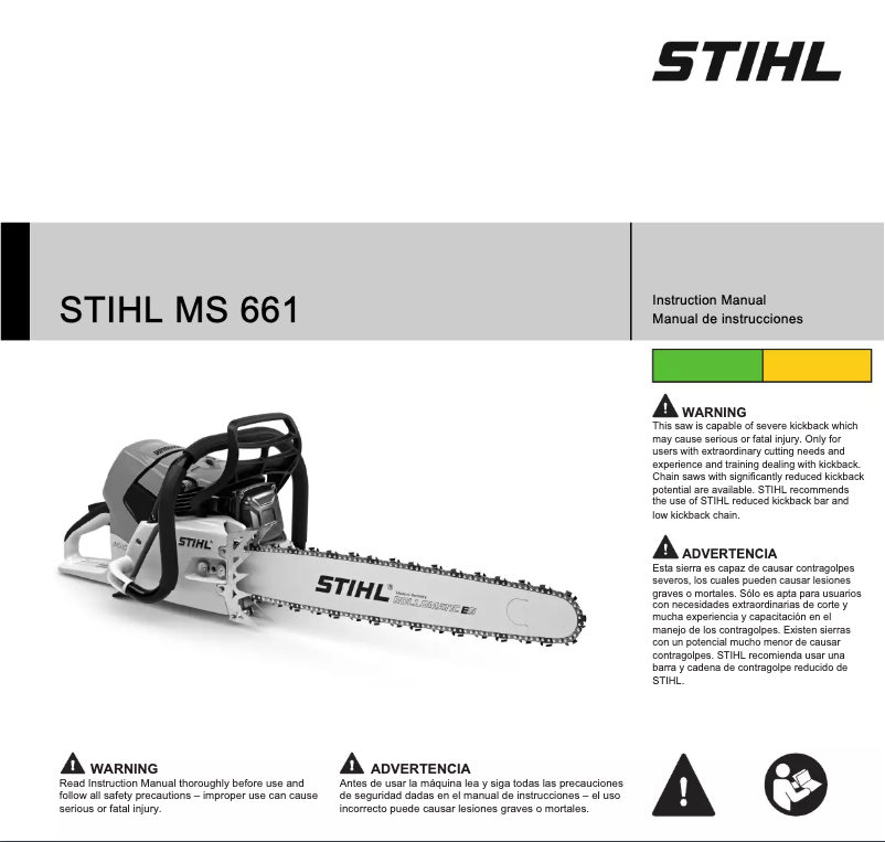 Page n°1 - Manuel utilisateur Stihl MS 661