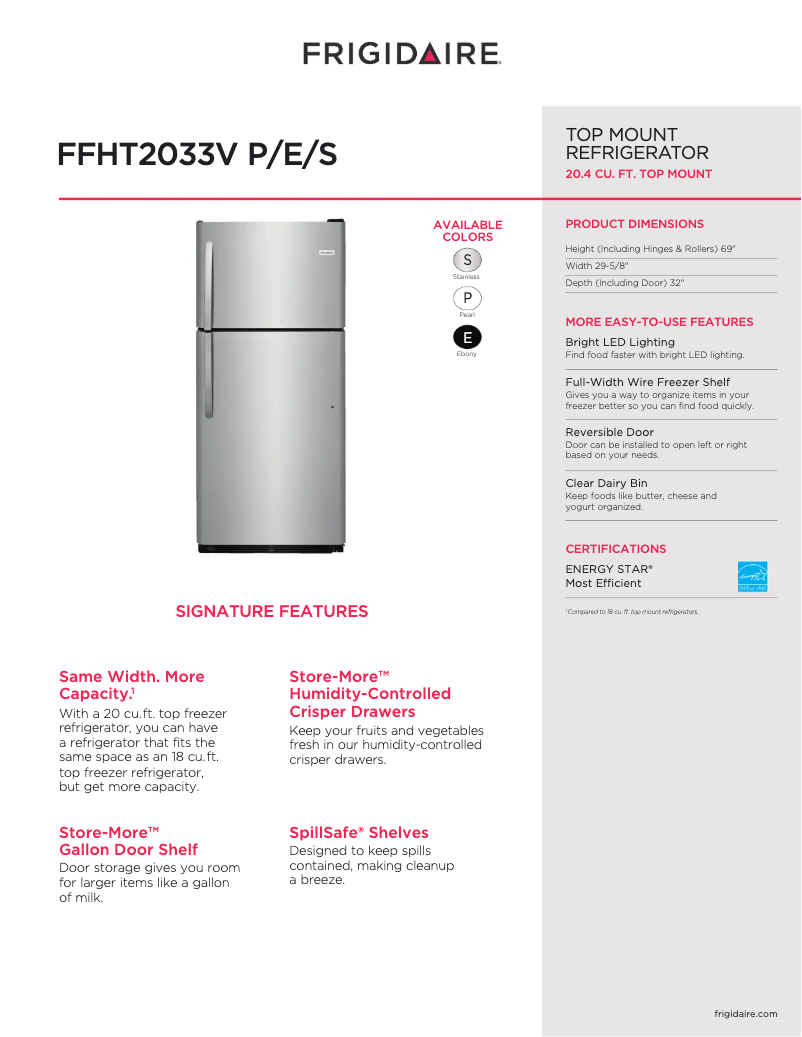 Image de la première page du manuel de l'appareil FFHT2033VP