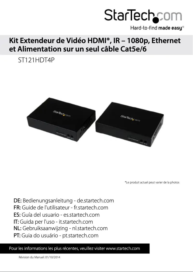 Page n°1 - Manuel utilisateur StarTech.com ST121HDT4P