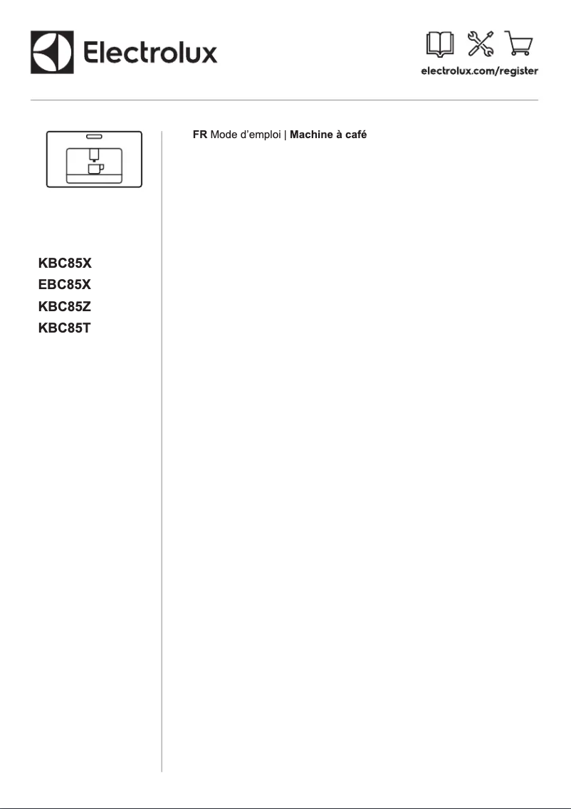 Page 1 de la notice Manuel utilisateur Electrolux EBC85X