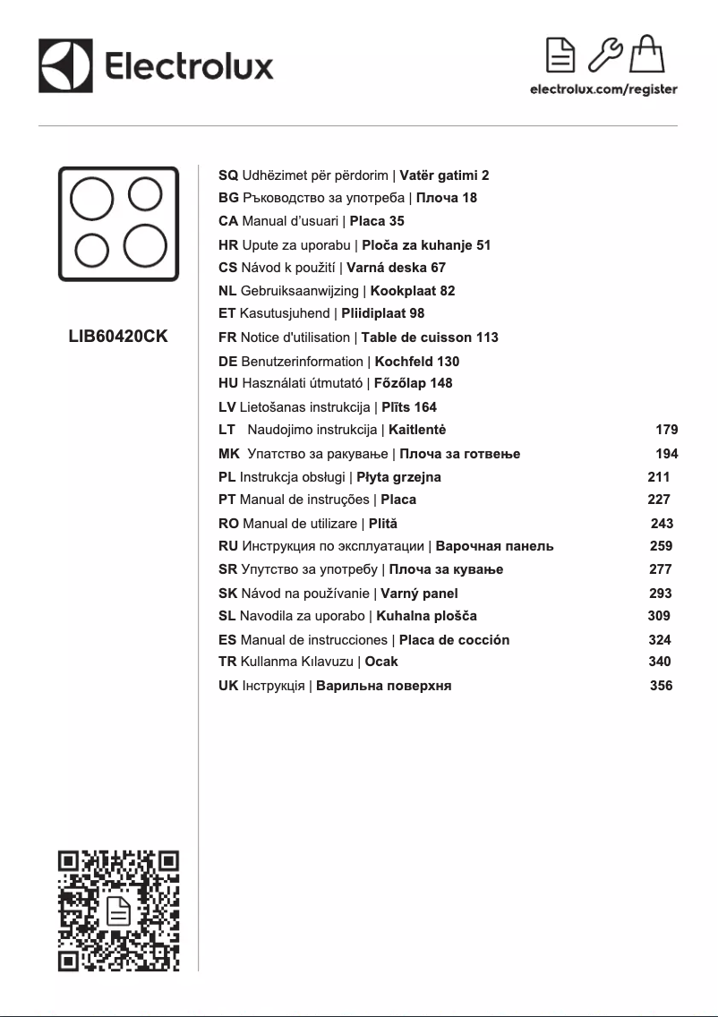 Page 1 de la notice Manuel utilisateur Electrolux LIB60420CK