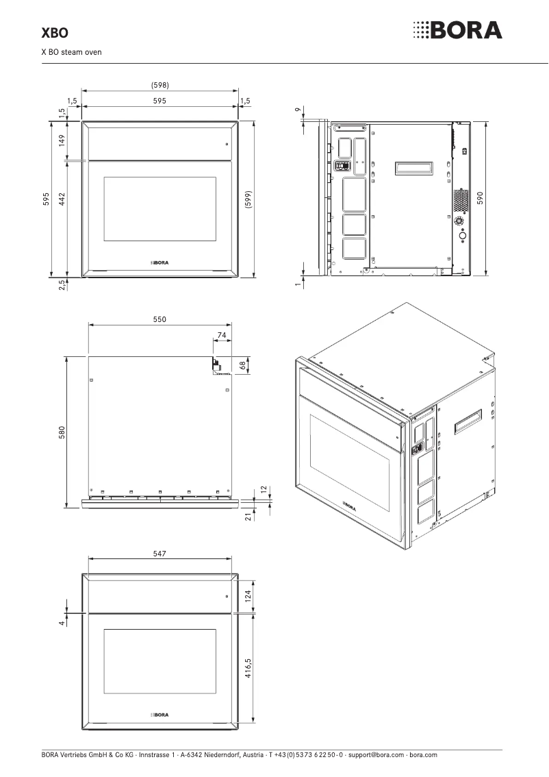 Page 1 de la notice Fiche technique BORA XBO