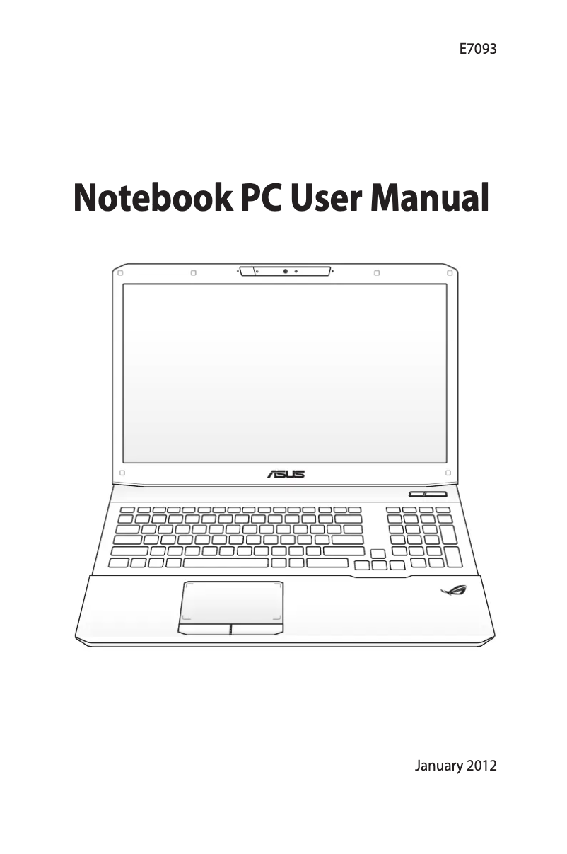 Image de la première page du manuel de l'appareil G75VX