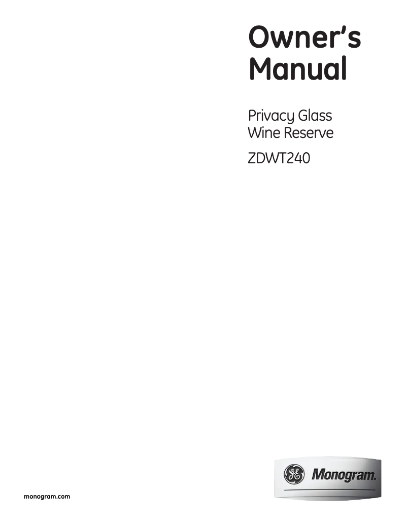 Image de la première page du manuel de l'appareil ZDWT240PBS