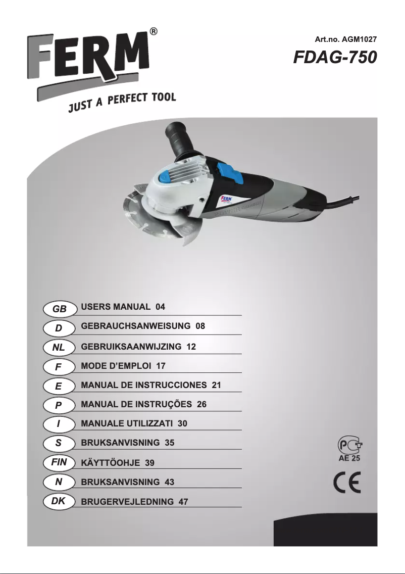 Page 1 de la notice Manuel utilisateur Ferm AGM1027