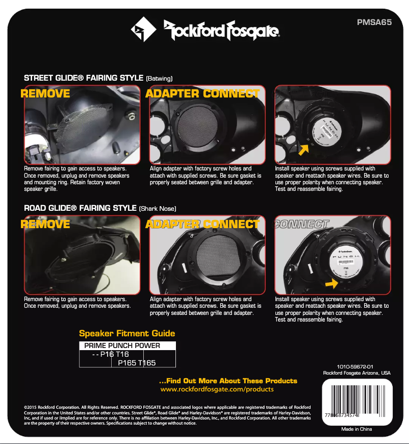 Page 1 de la notice Guide d'installation Rockford Fosgate RFKHD9813